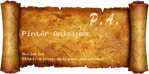 Pintér Aniziusz névjegykártya